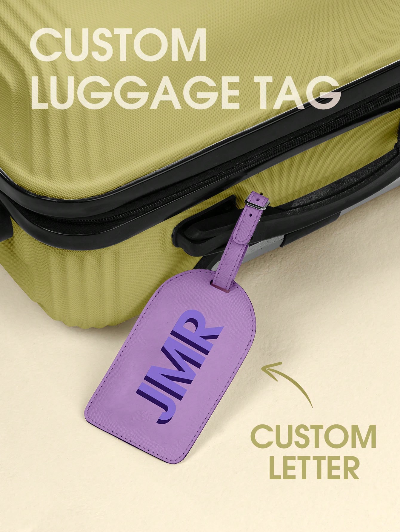 Travel Accessories Name - بطاقة أمتعة مخصصة بالأحرف الأولى، علامة