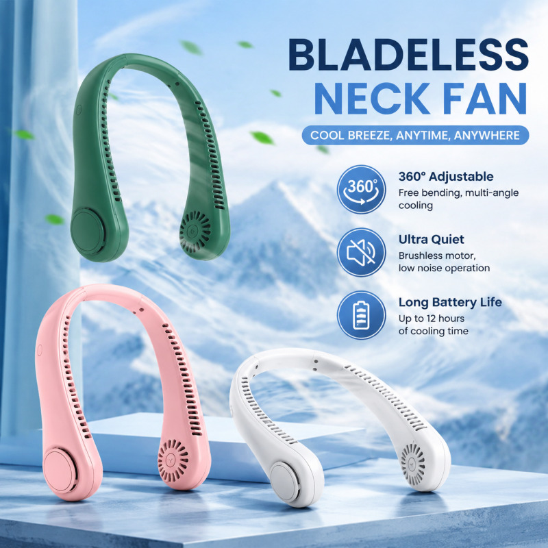 Travel Accessories Electronics - مروحة رقبة جديدة بدون شفرات لعام