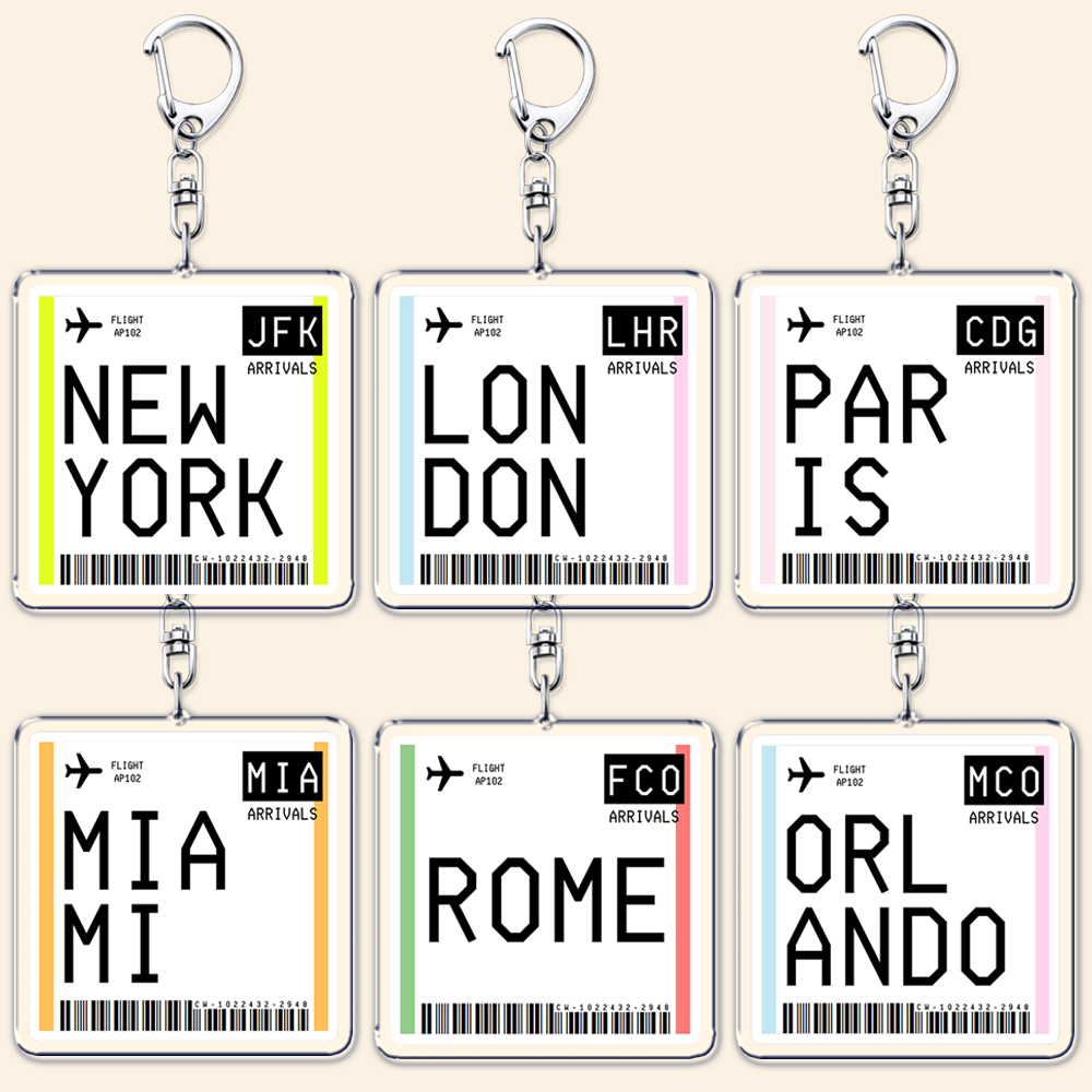 Travel Accessories New York - سلسلة مفاتيح لتذكرة الطائرة ، بطاقة