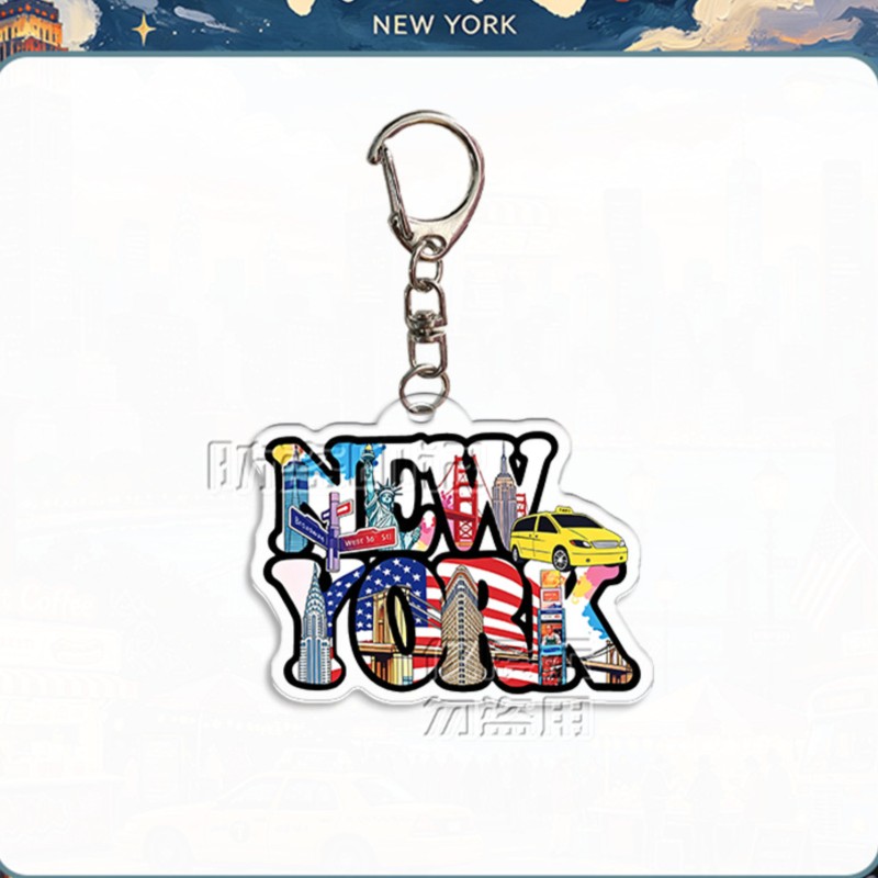 سلسلة مفاتيح أكريليك مطبوعة عل - مراجعة Travel Accessories New York وسعره