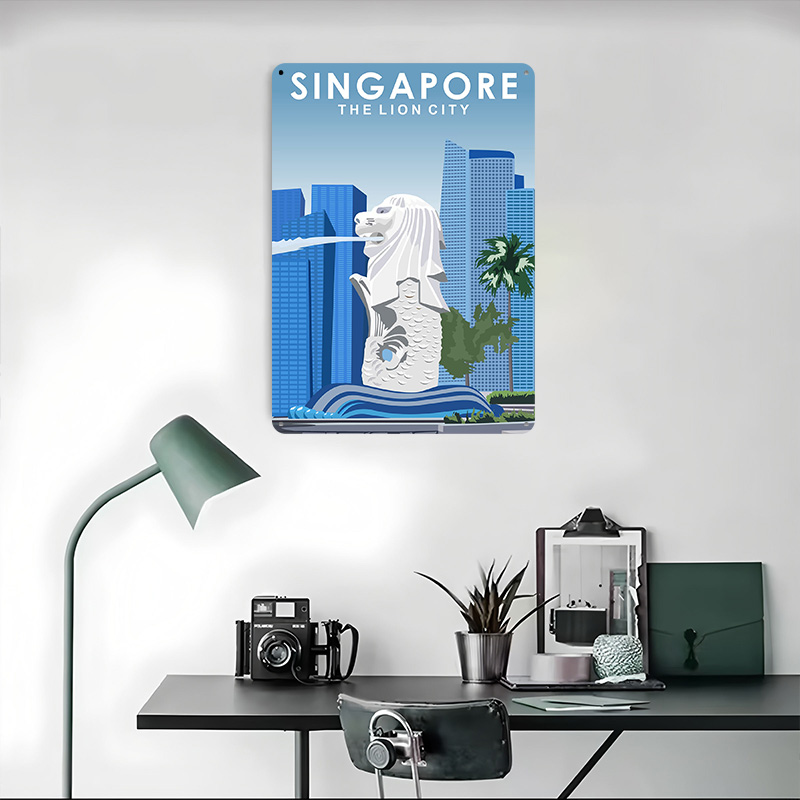 لوحة معدنية مخصصة بتصميم سينغا - مراجعة Travel Accessories Singapore وسعره