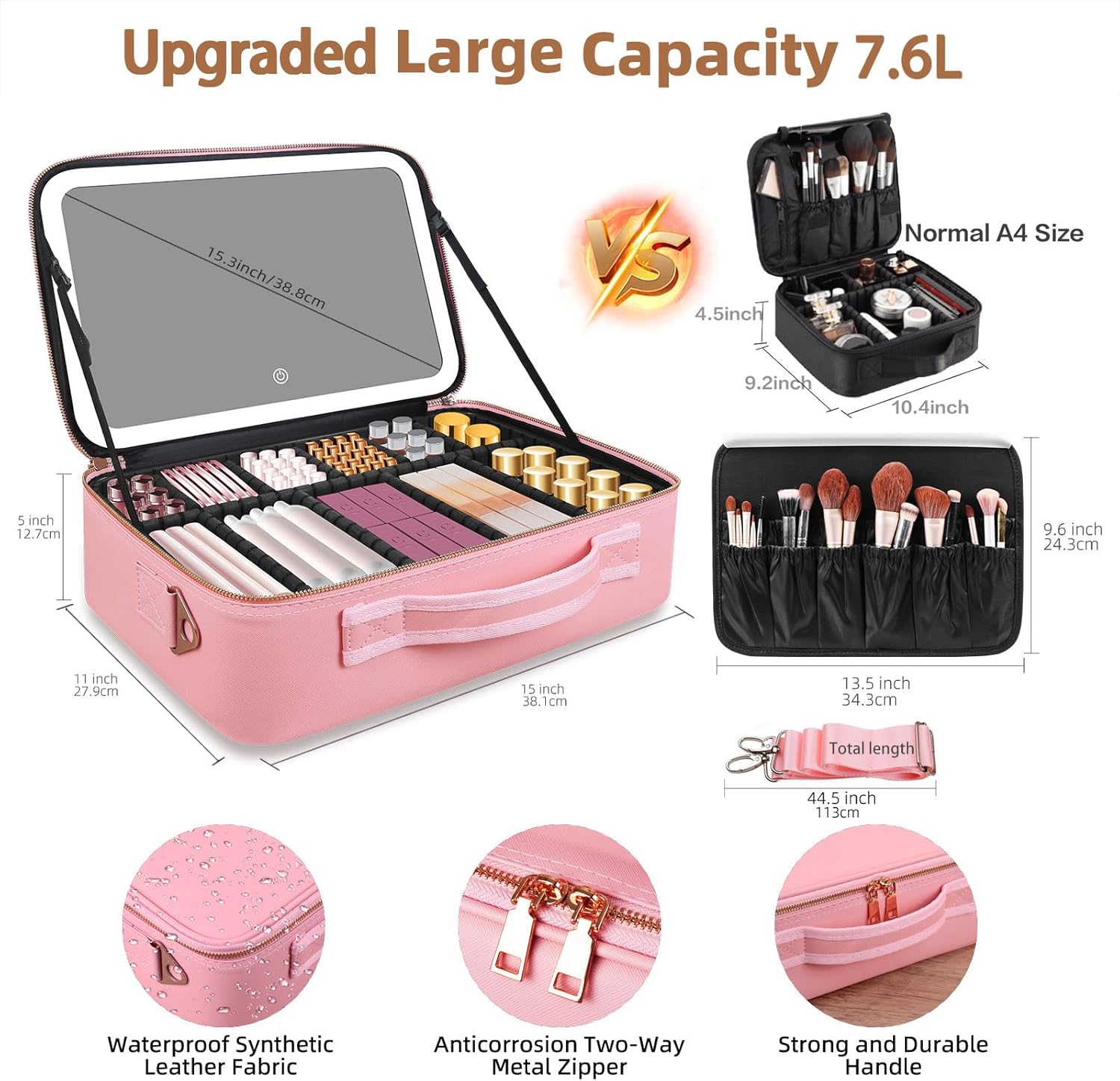 حقيبة مكياج كبيرة السعة 15''×1 - مراجعة Travel Accessories Organizer وسعره
